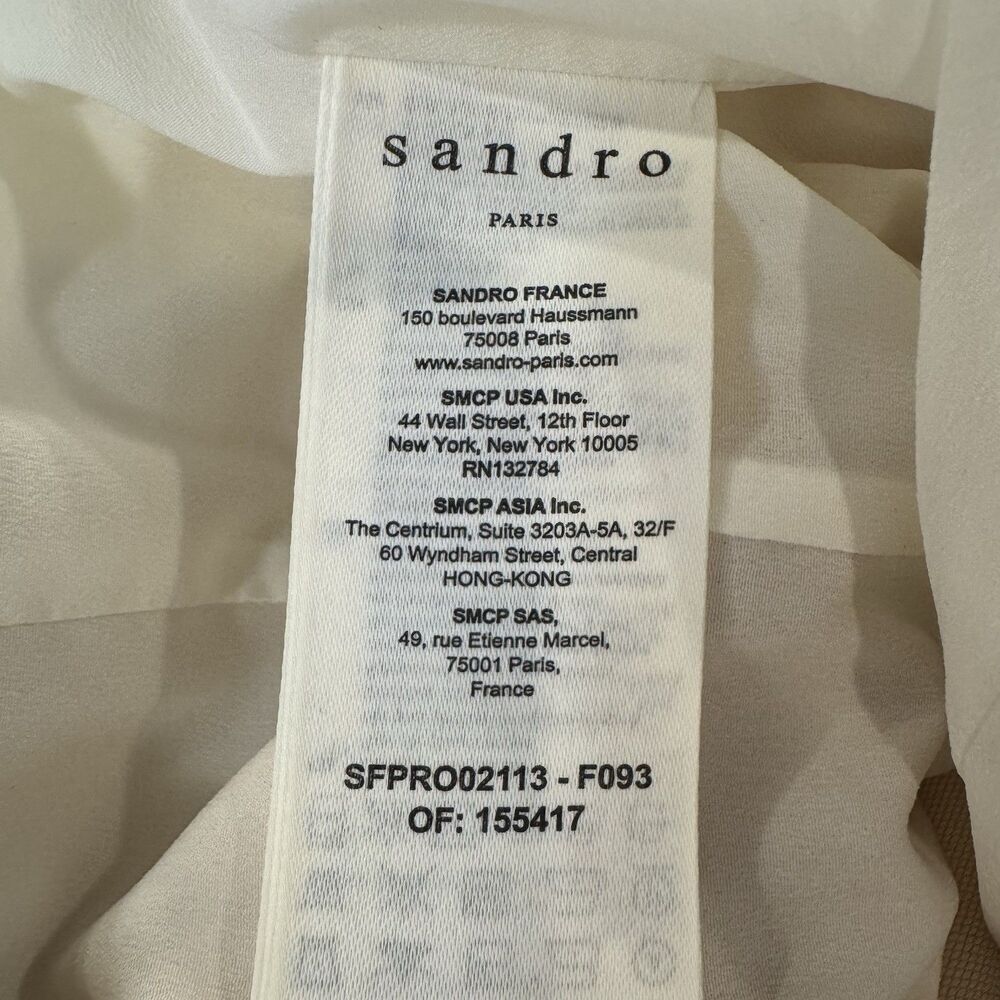 Sandro Alexine Tailored Blazer Dress Size 42 Beige Cream Quiet Luxury Minimalist - Picture 12 of 14